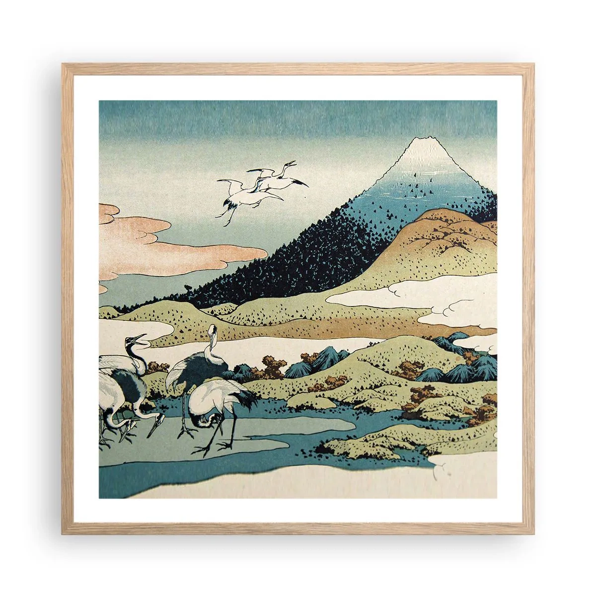 Poster in light oak frame - In a Japanese Spirit - 60x60 cm