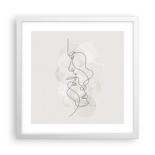Poster in white frmae - Tangled up in an Embrace - 40x40 cm
