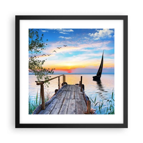 Poster in black frame - Good Evening - 40x40 cm