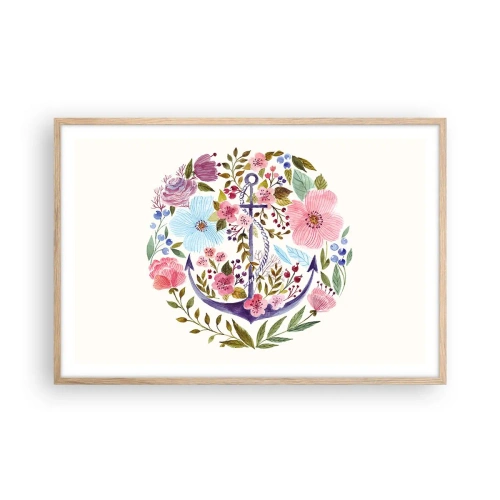 Poster in light oak frame - Good Dream of a Sailor - 91x61 cm