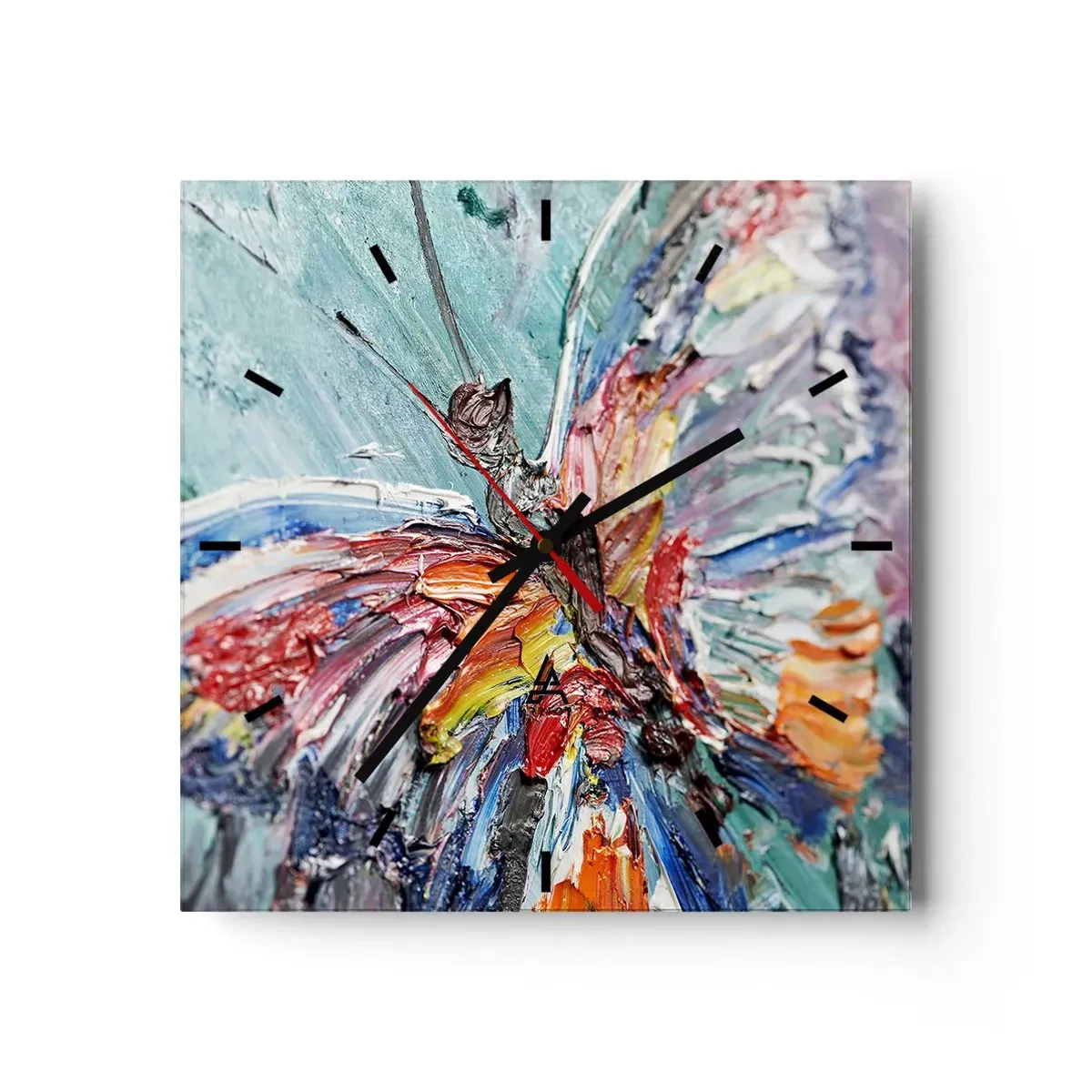 Wall clock - Clock on glass - Painted by Nature - 40x40 cm