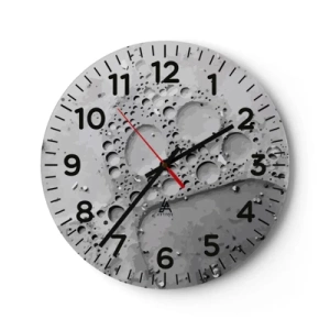 Wall clock - Clock on glass - Foamy Footprint - 40x40 cm