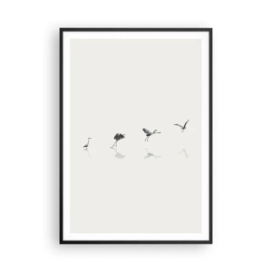Poster in black frame - Four Simple Steps - 70x100 cm