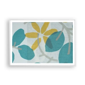 Poster in white frmae - Among Azure Leaves - 100x70 cm