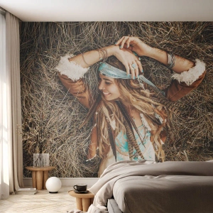 Photo Wallpaper Standard Eco - On the Way to the Summer of Love - Boho, Woman, Jewelry - 350x256 cm