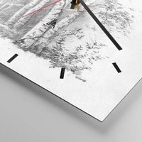 Clock face with lines