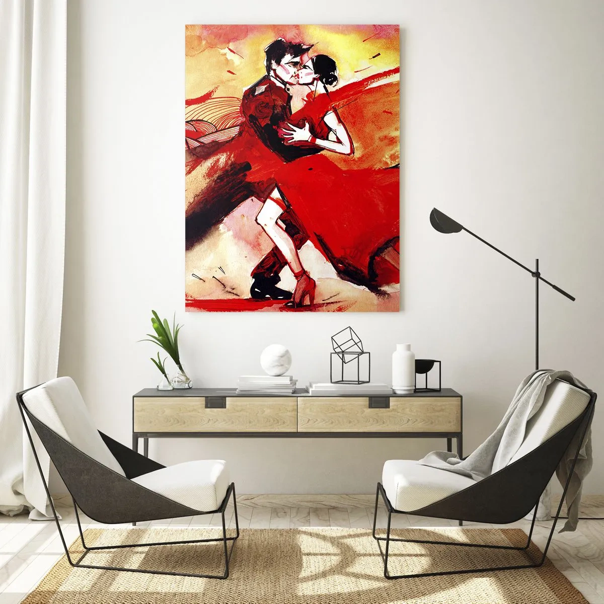Glass picture - Purple Rhythm of Passion - 70x100 cm