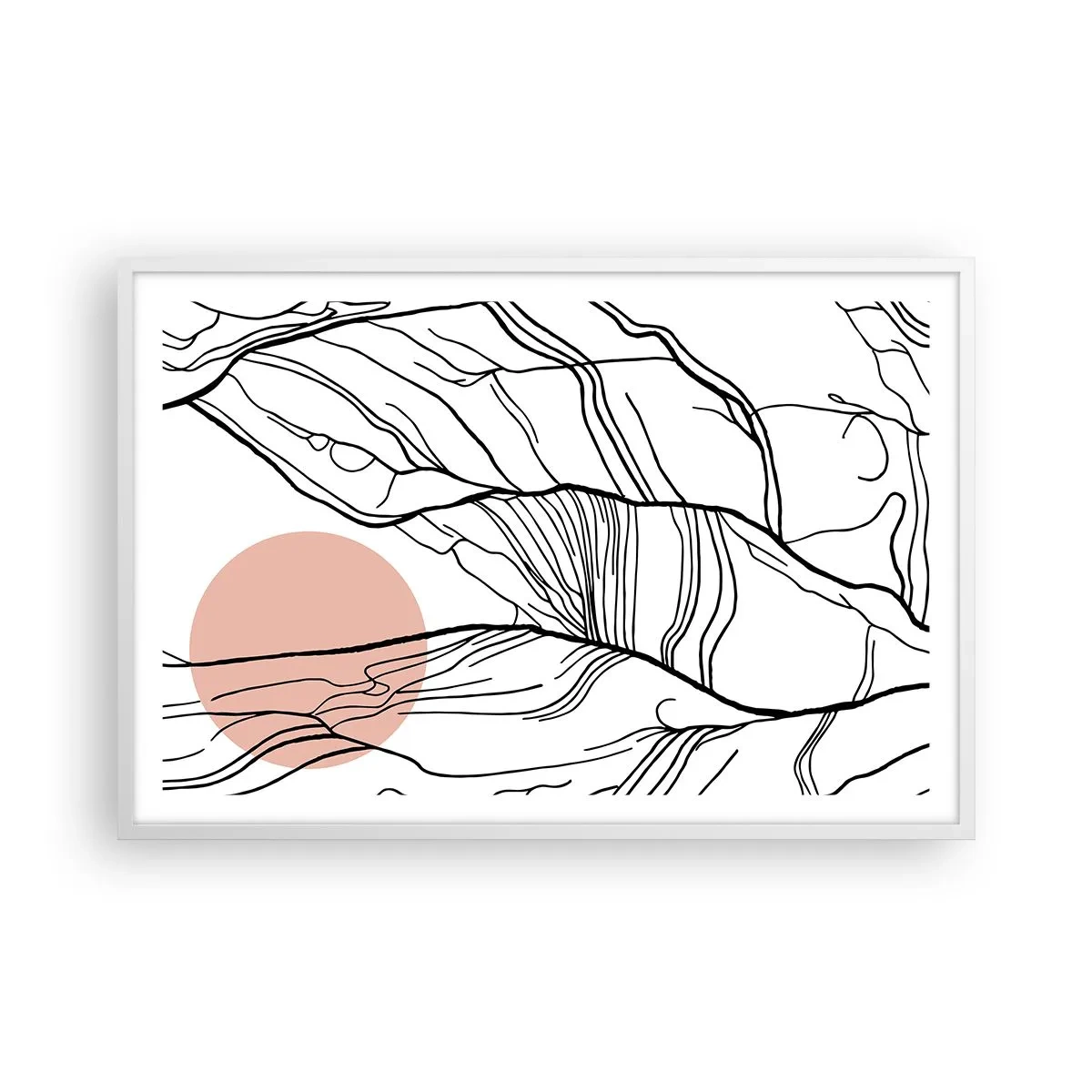 Poster in white frmae - In a Web of Twigs - 91x61 cm