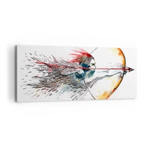 Canvas picture - Mythical Warrior with a Fiery Bow - 100x40 cm