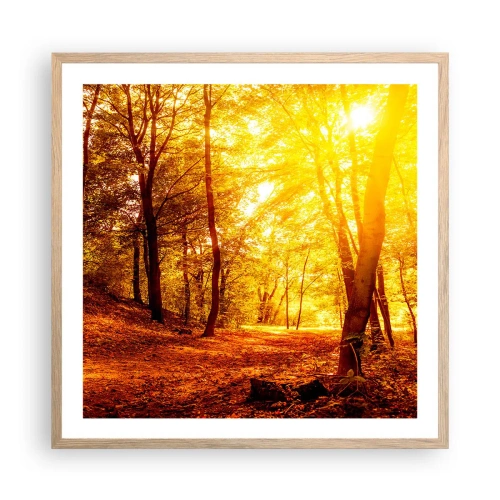 Poster in light oak frame - Towards Golden Plain - 60x60 cm
