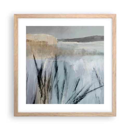 Poster in light oak frame - Winter Fields - 40x40 cm