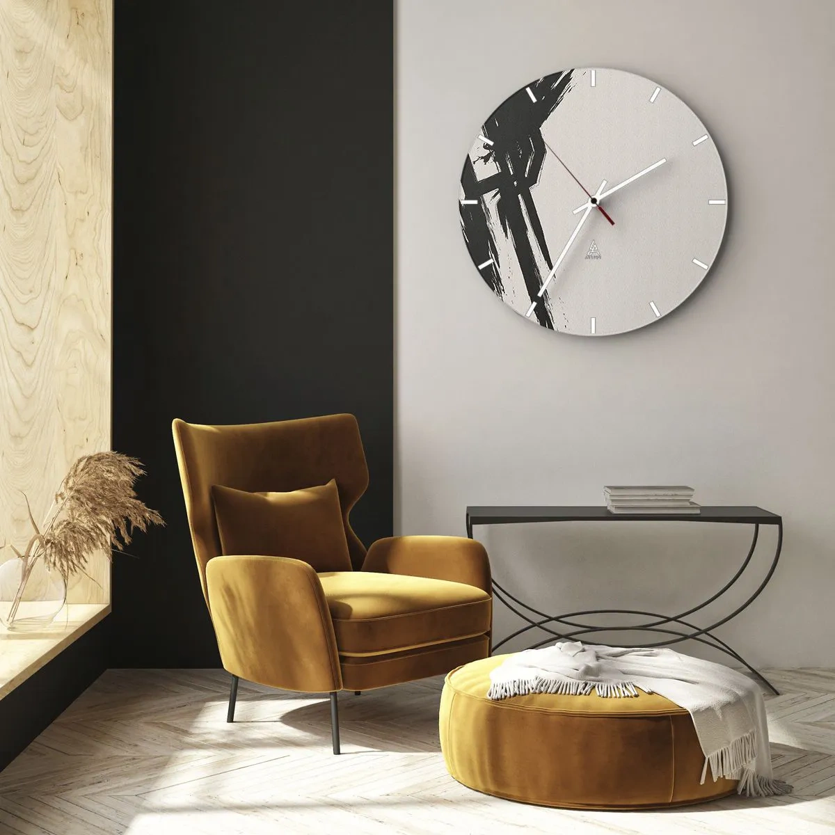Wall clock - Clock on glass - Uncontrollable Rush - 40x40 cm