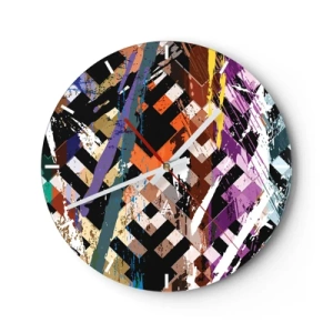 Wall clock - Clock on glass - Squared - 40x40 cm