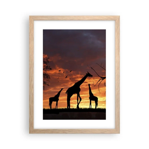 Poster in light oak frame - Small Dinner among Close Ones - 30x40 cm