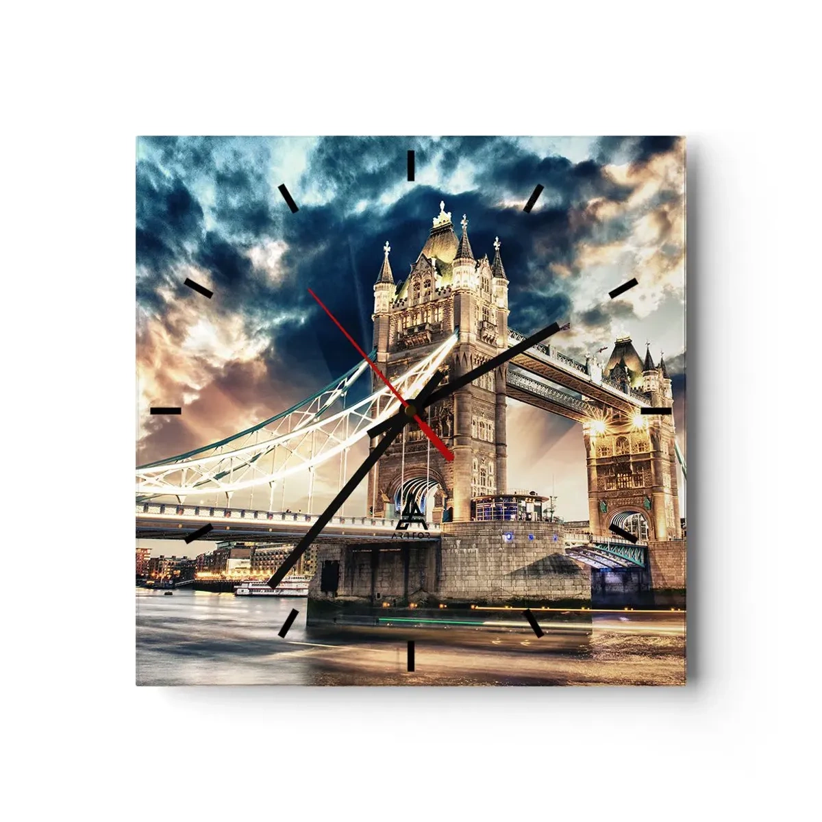 Wall clock - Clock on glass - Statue to Victorian Empire - 40x40 cm