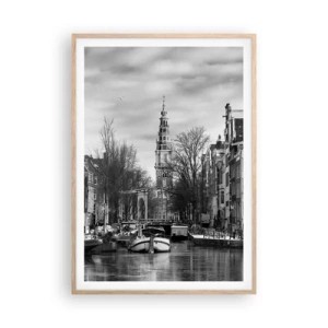 Poster in light oak frame - Amsterdam Atmosphere - 70x100 cm