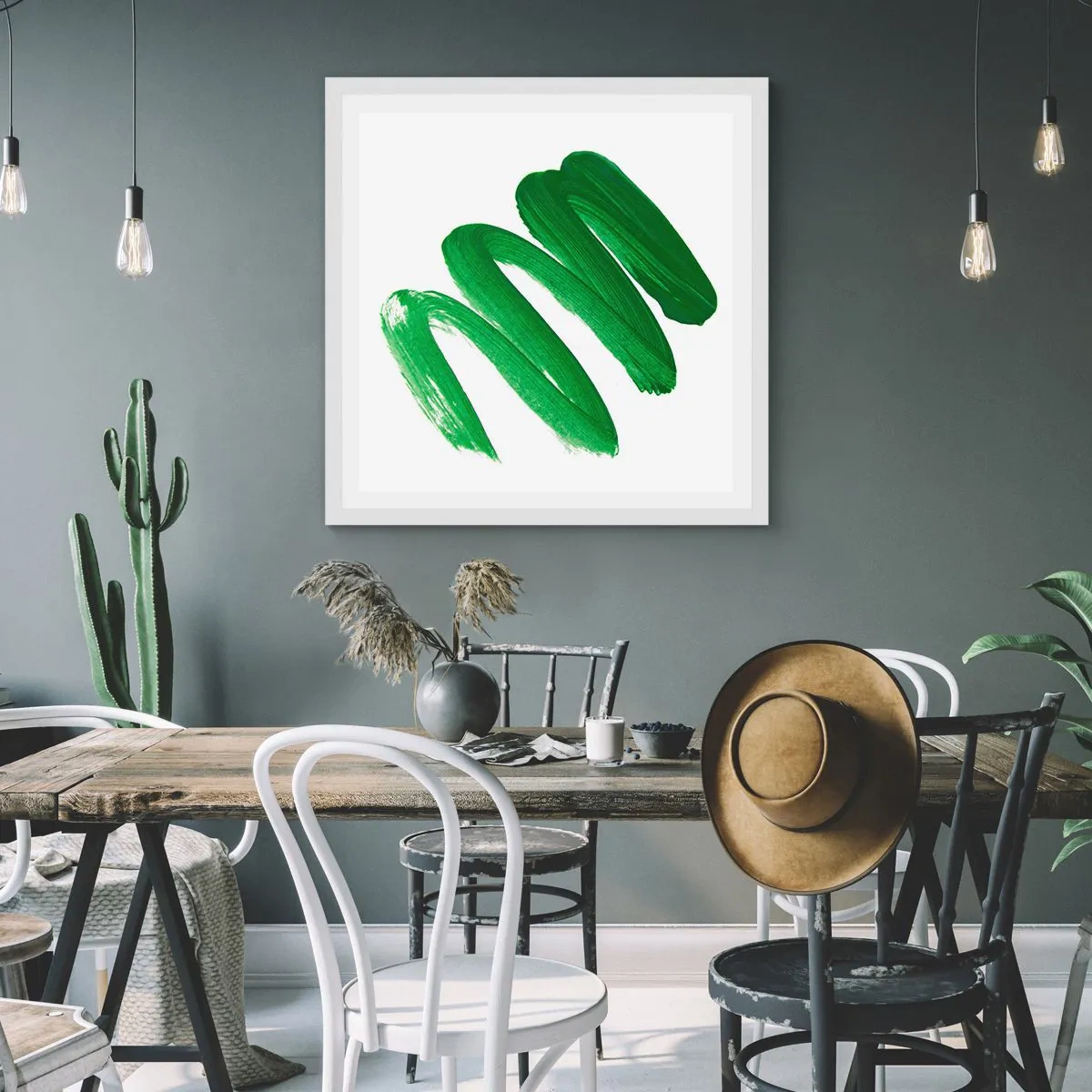 Poster in white frmae - Green Joke - 30x30 cm