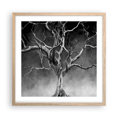 Poster in light oak frame - Primordial and Sacred - 50x50 cm