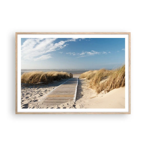 Poster in light oak frame - Behind a Dune, in the Hum of Trees - 100x70 cm