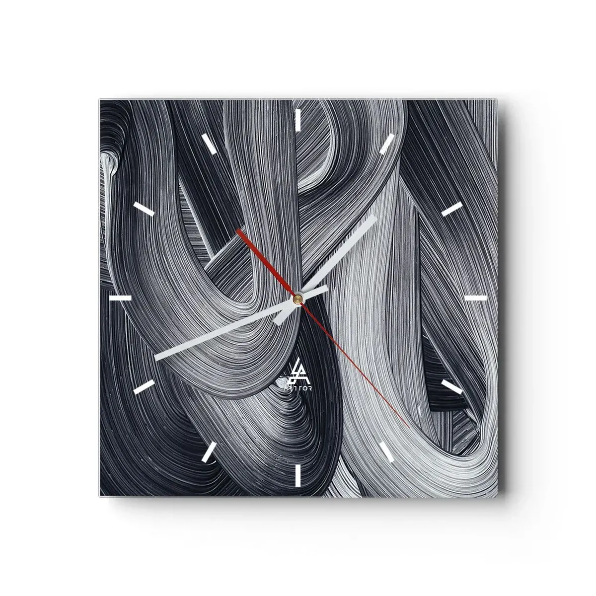 Wall clock - Clock on glass - Fluidity of Reality - 40x40 cm