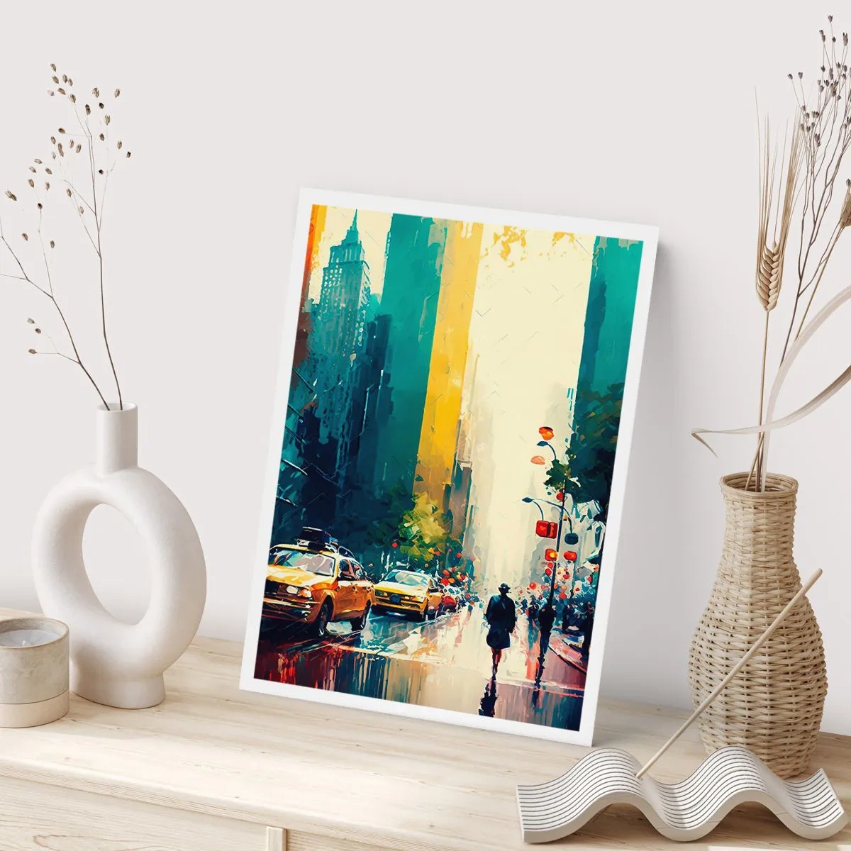 Poster - New York - Even Rain Is Colourful - 30x40 cm