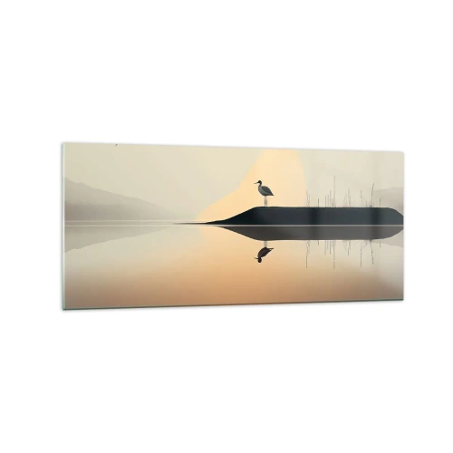 Glass picture - Gentleman on the Lake - 120x50 cm
