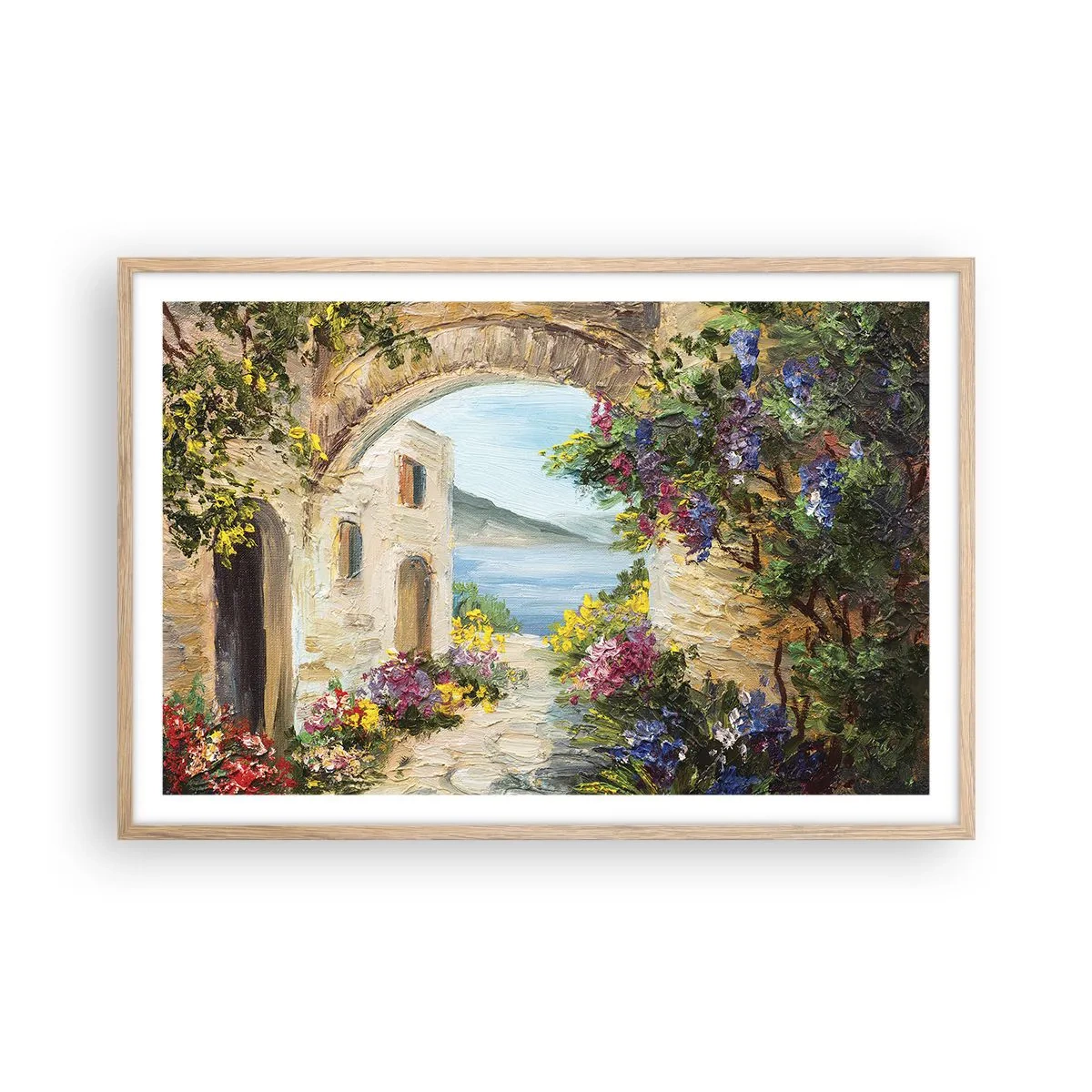 Poster in light oak frame - Charm of a Sea Province - 91x61 cm