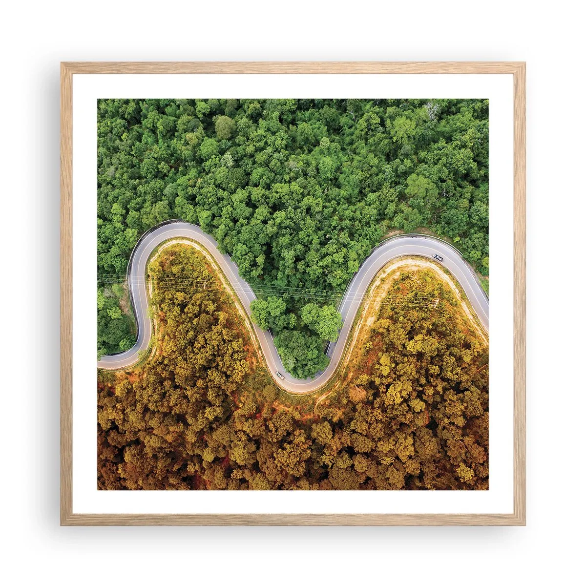 Poster in light oak frame - Borders and Breakthroughs - 60x60 cm