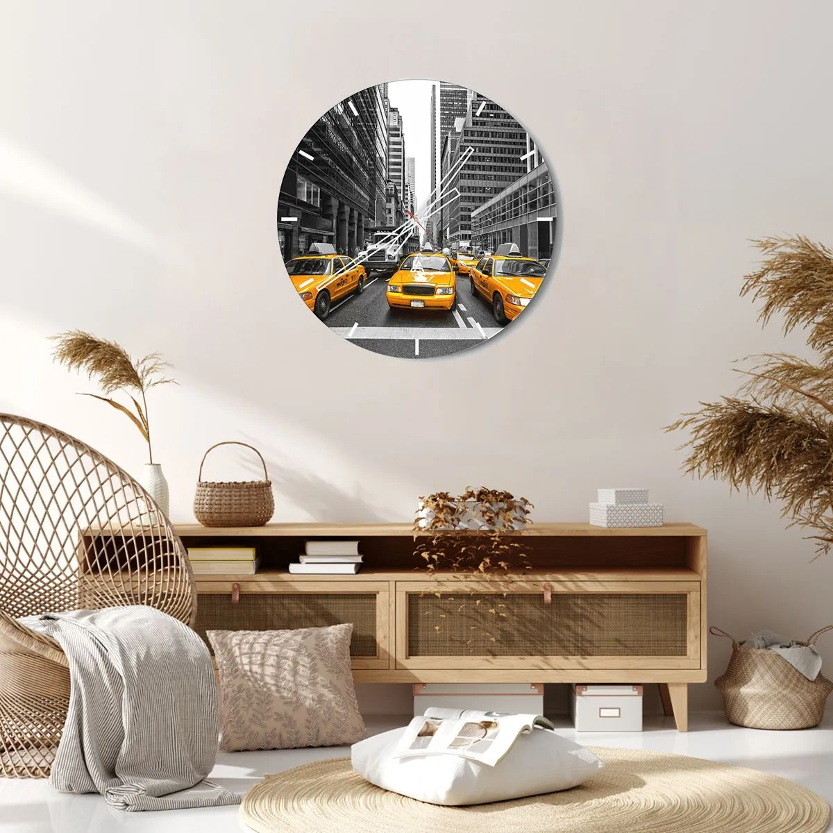 Wall clock - Clock on glass - We Paint the City - 40x40 cm
