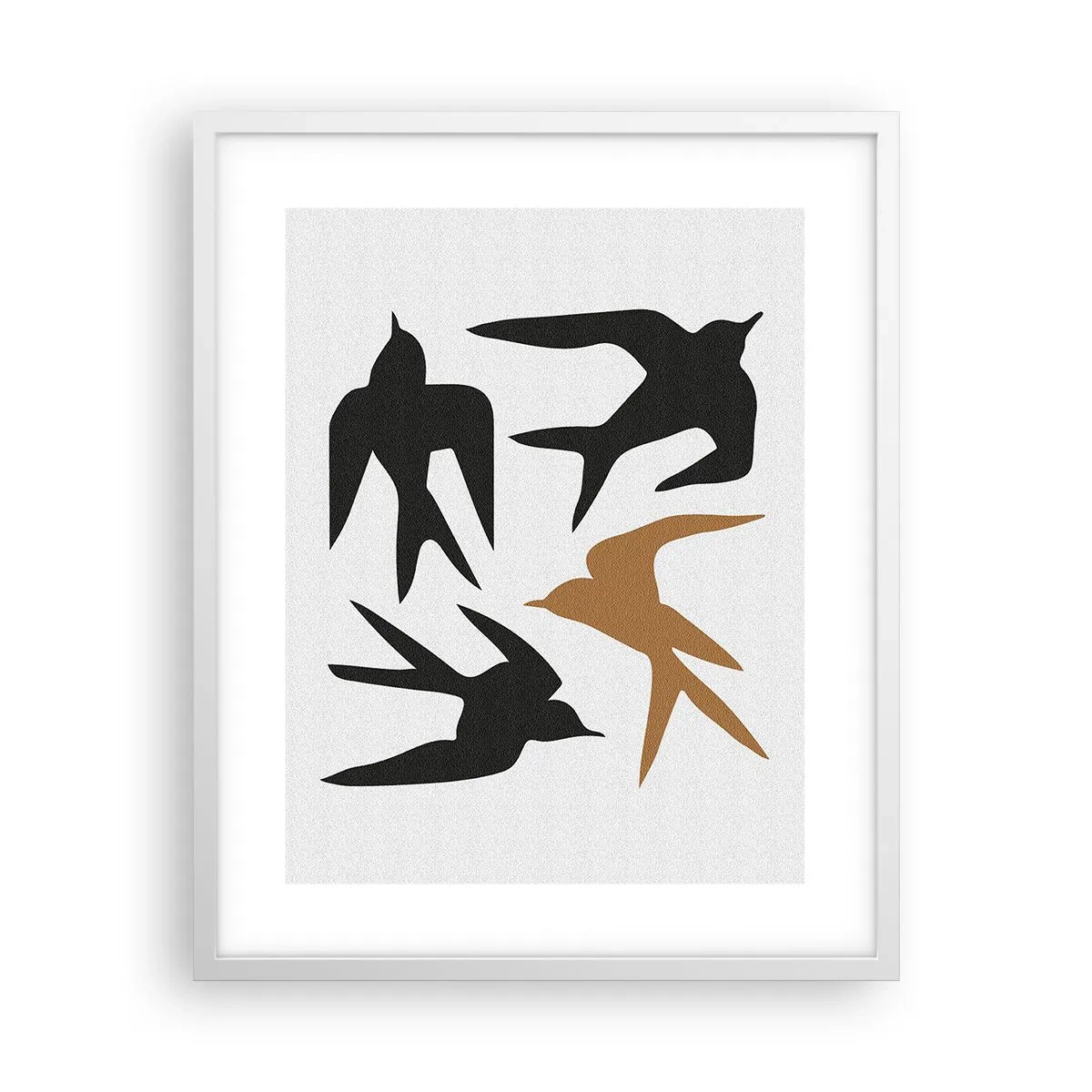 Poster in white frmae - Swallows at Play - 40x50 cm