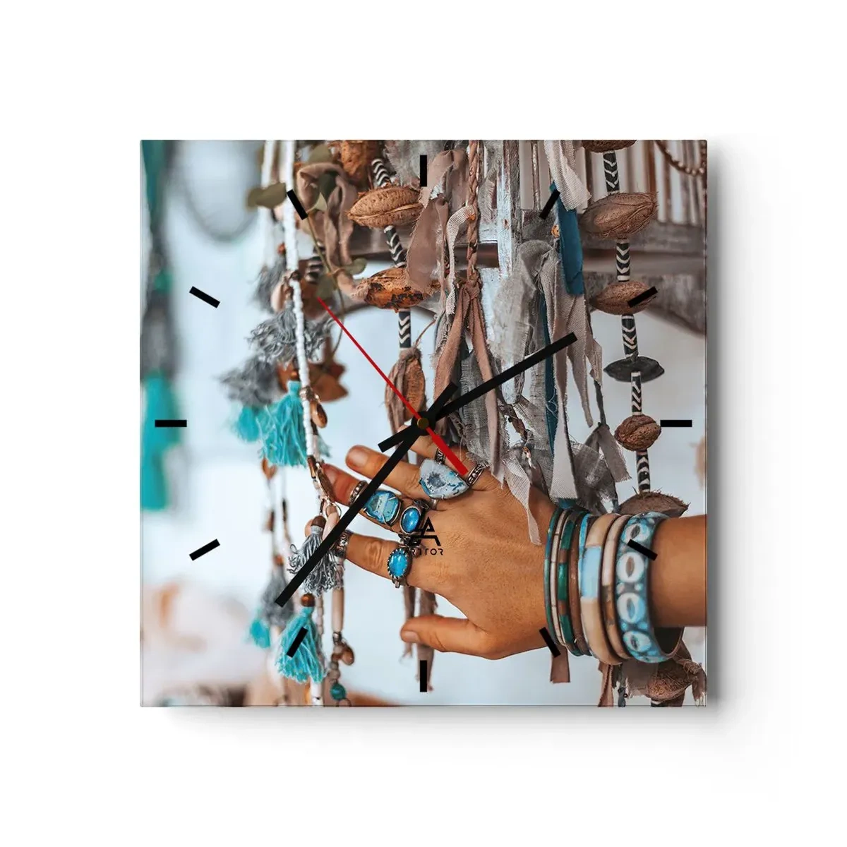 Wall clock - Clock on glass - Local Treasures - 40x40 cm