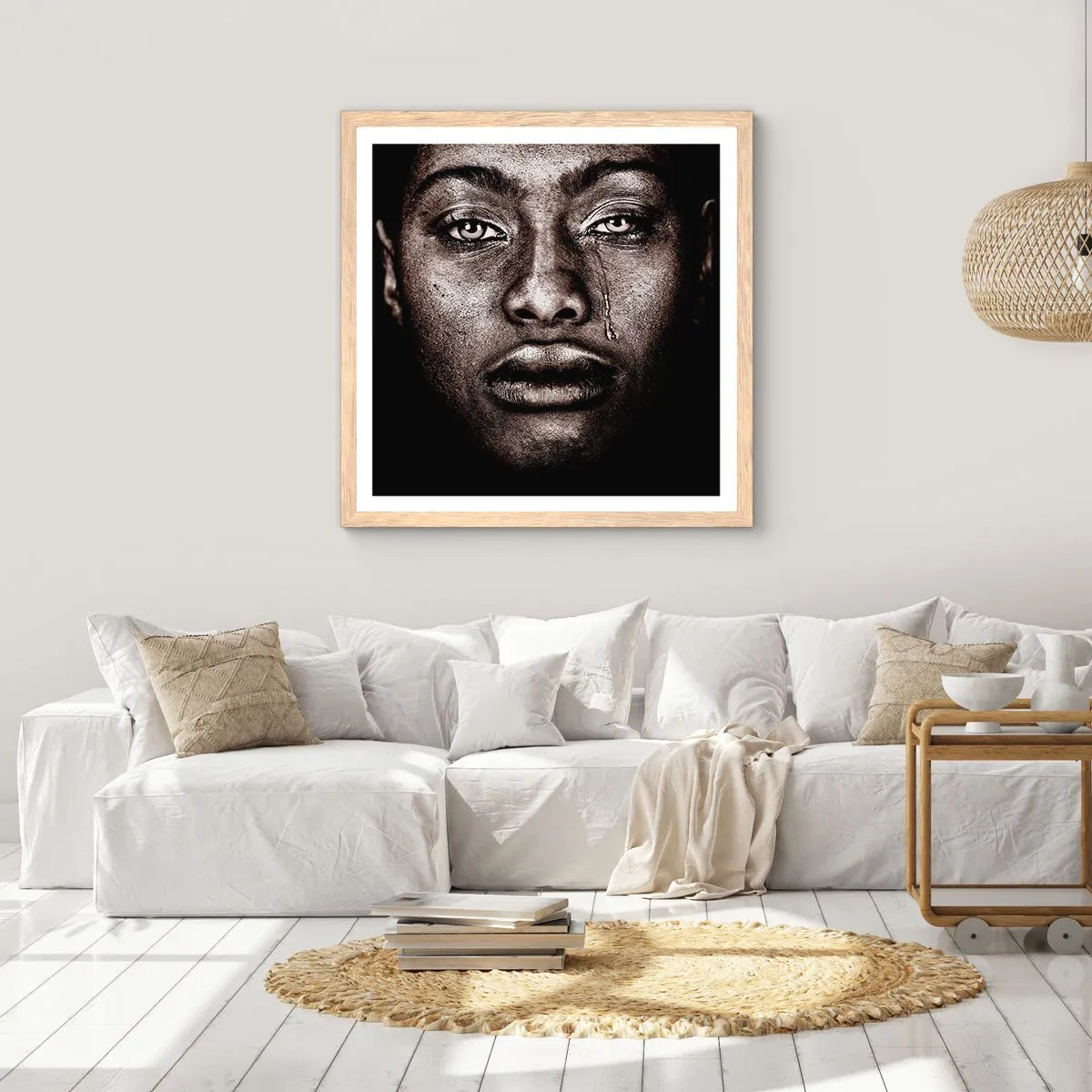 Poster in light oak frame - One Tear - 60x60 cm