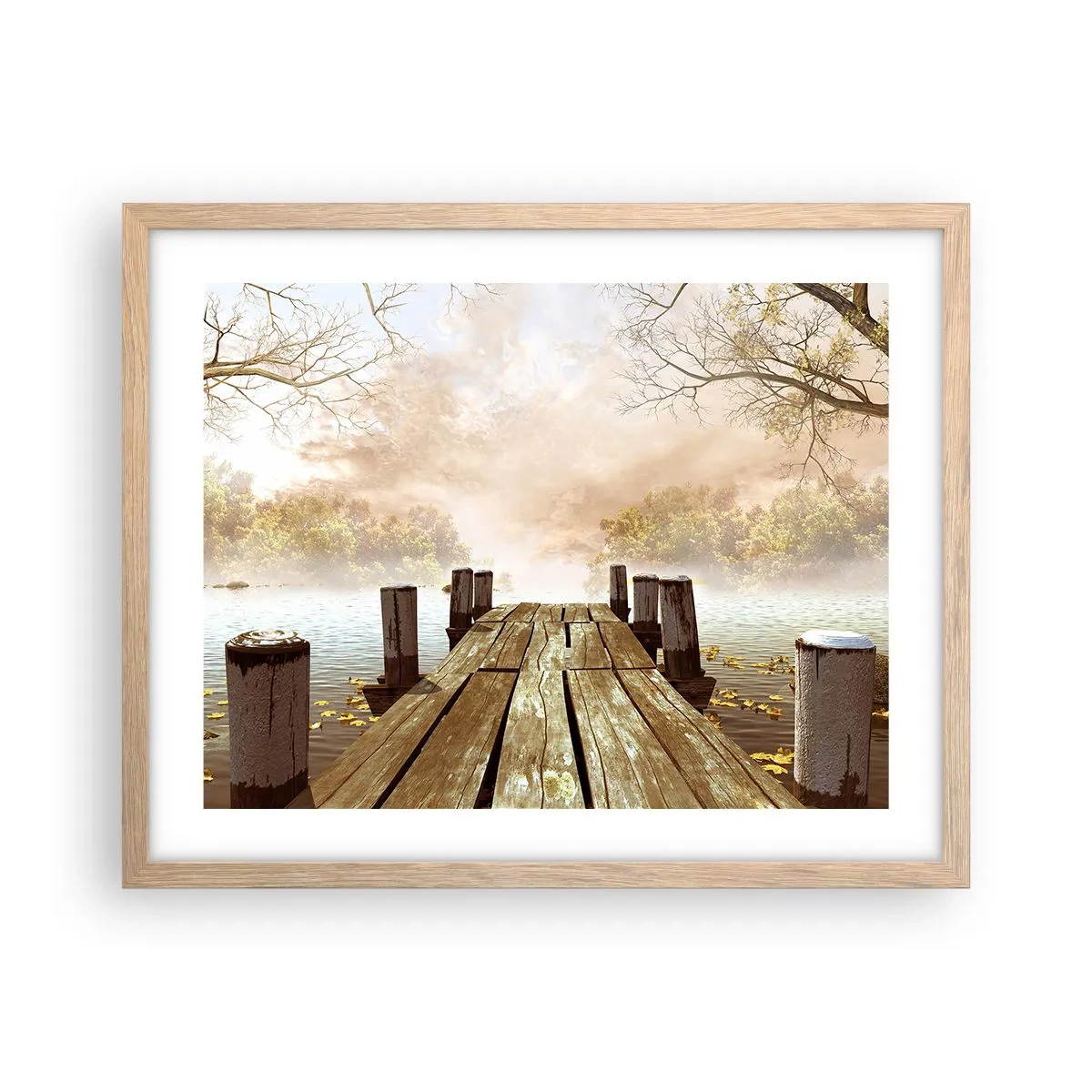 Poster in light oak frame - Gentle Sadness of Autumn - 50x40 cm
