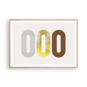 Poster in light oak frame - Ooo! - 100x70 cm