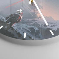 Clock face with lines