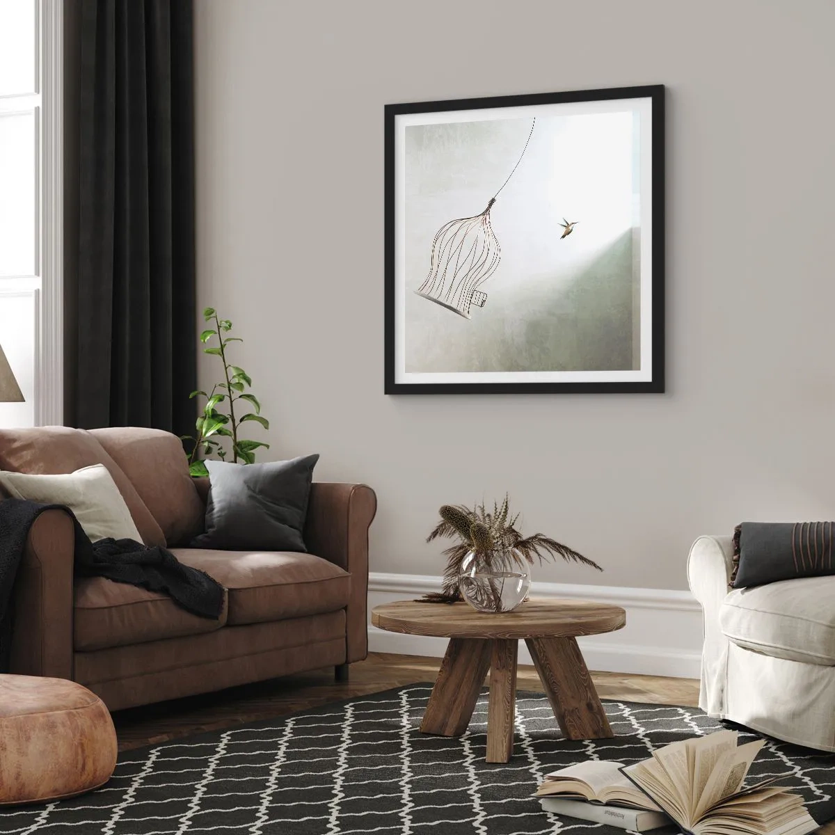 Poster in black frame - In His Element - 30x30 cm