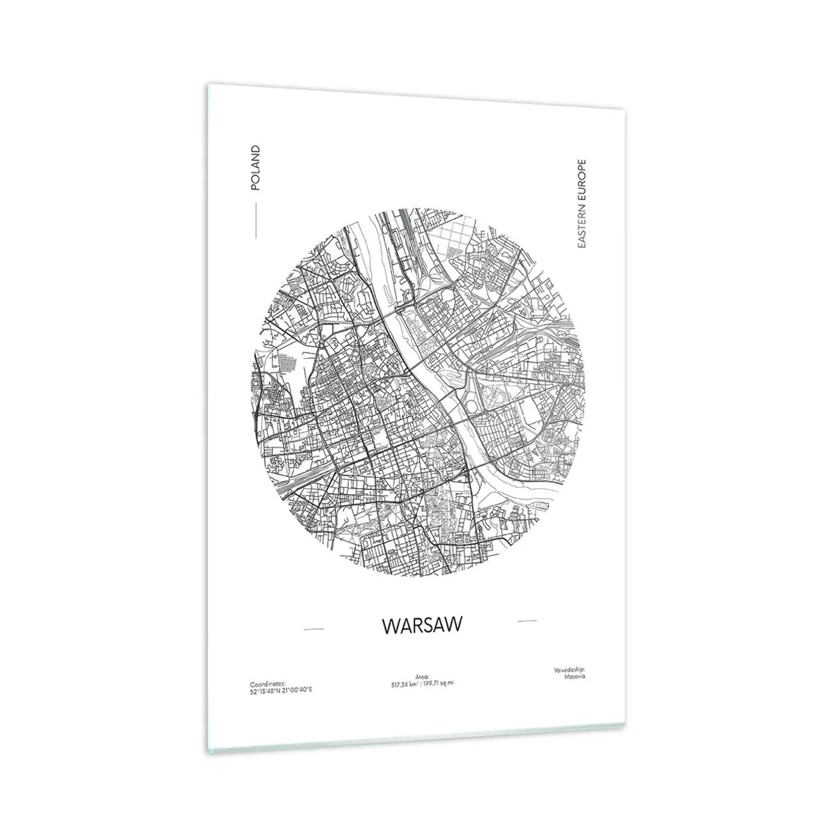 Glass picture - Anatomy of Warsaw - 50x70 cm