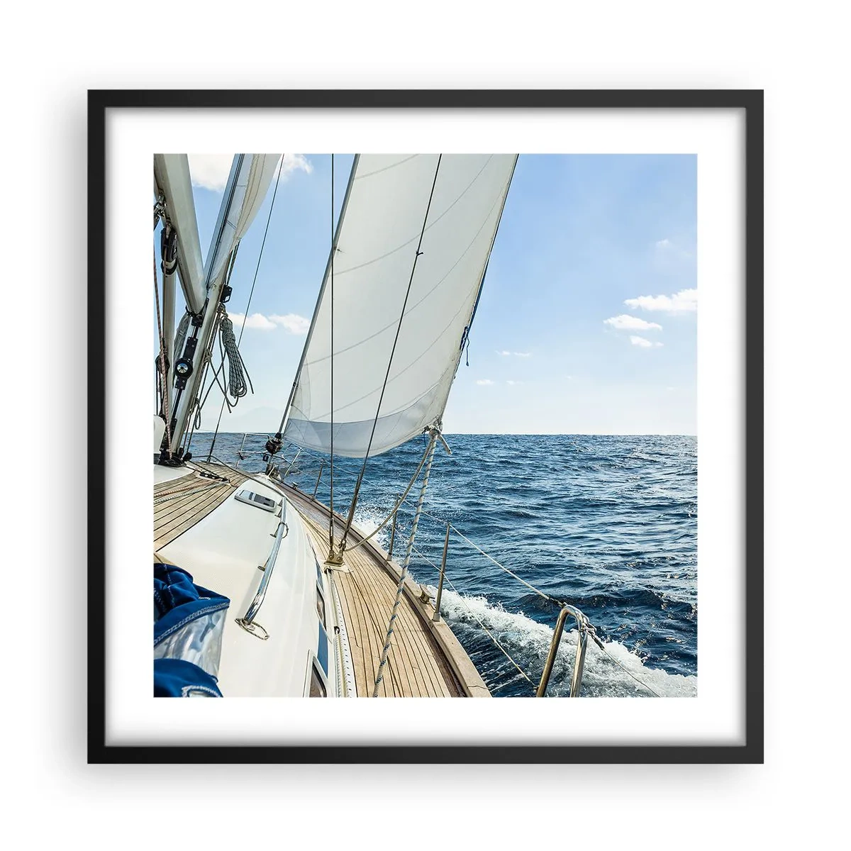 Poster in black frame - Ahoy, Adventure - 50x50 cm