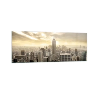 Glass picture - New York Woven in Grey - 140x50 cm