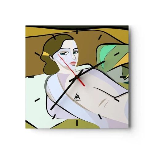 Wall clock - Clock on glass - Intimate Portrait - 40x40 cm