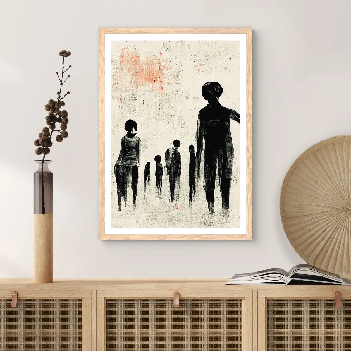 Poster in light oak frame - Against Solitude - 40x50 cm