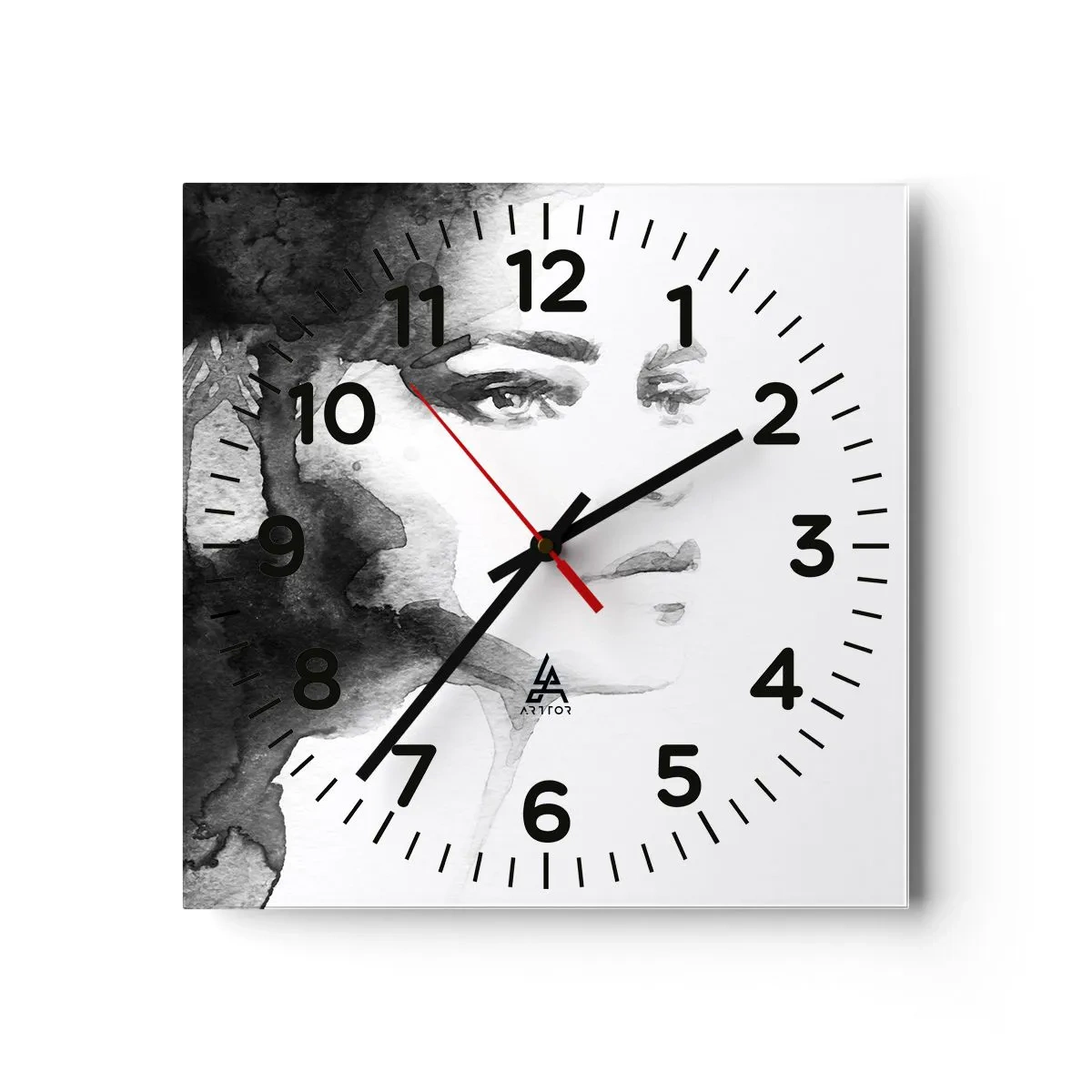 Wall clock - Clock on glass - Created from Mystery and Mist - 30x30 cm