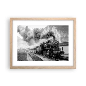 Poster in light oak frame - Standing at the Station... - 40x30 cm