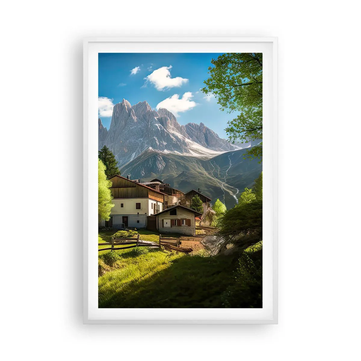 Poster in white frmae - Alpine Idyll - 61x91 cm
