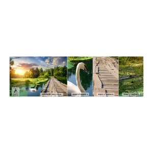 Photo Wallpaper Sample Self-Adhesive Deluxe Sticker - Summer Everywhere - Landscape, Lake, Forest - 100x30 cm