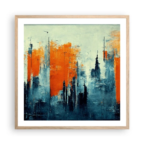 Poster in light oak frame - Modern Landscape - 60x60 cm