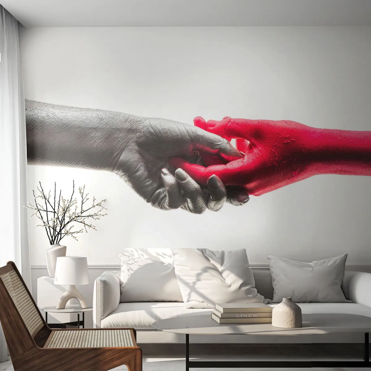Custom Wallpaper Standard Eco - Together, although Different - Human Hands, Hand, Abstraction