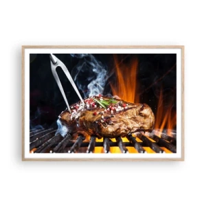 Poster in light oak frame - Juicy and Fragrant - 100x70 cm