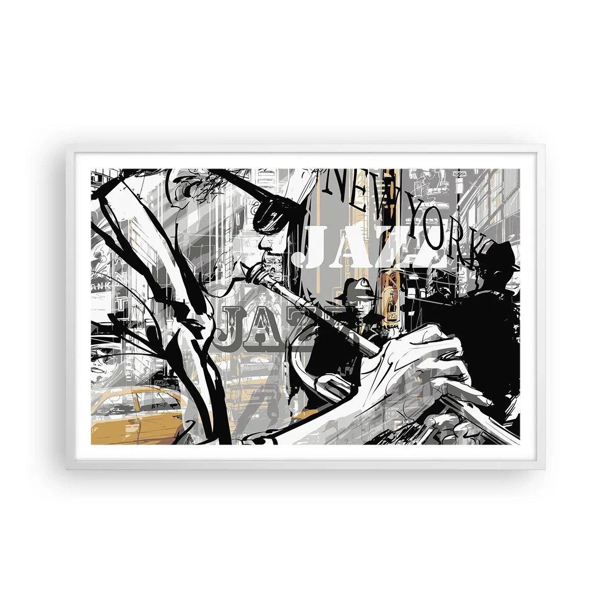 Poster in white frmae - In the Rhythm of New York - 91x61 cm