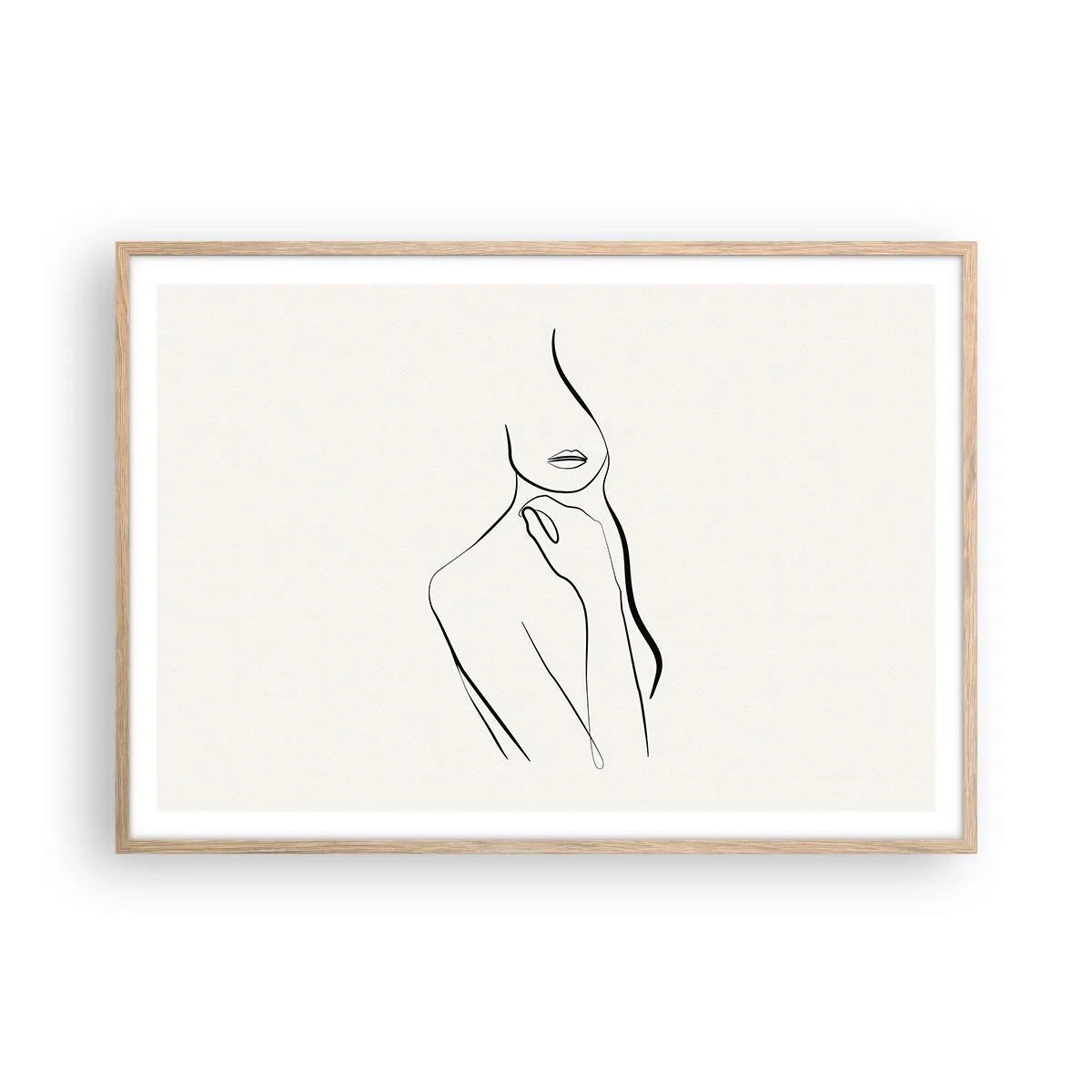 Poster in light oak frame - Wave of Melancholy - 100x70 cm